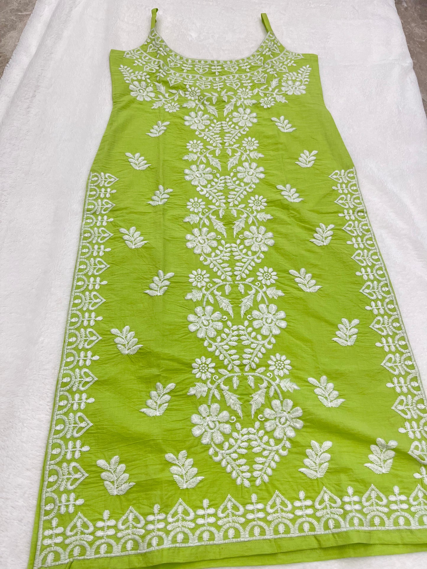 NAZAKAT Lime Green Cotton Kurta