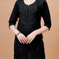 Kyara Black Short Rayon Kurta