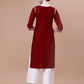 ZEENAT Maroon Long rayon Kurta