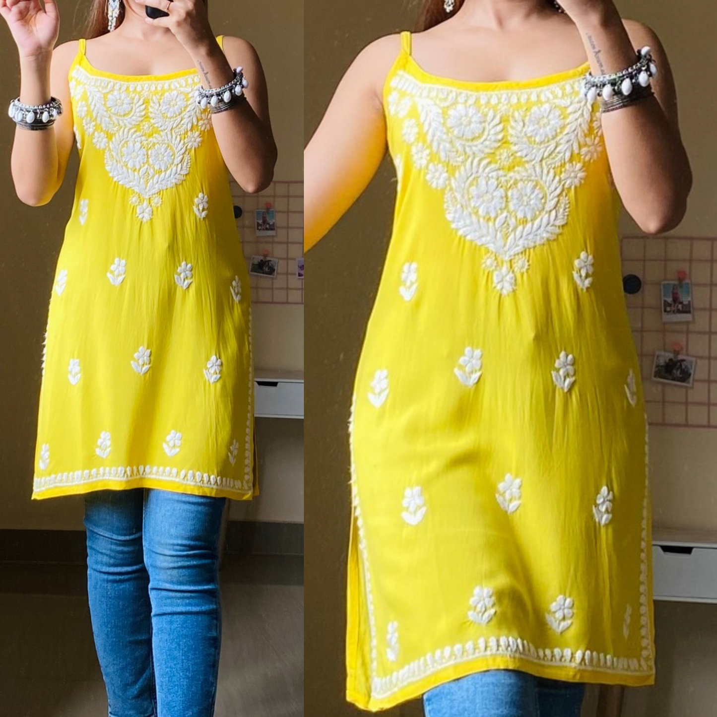 Kalindi Sleeveless Chikankari Kurta