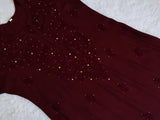 Mirha Maroon Rayon Sequin embllished long Kurta