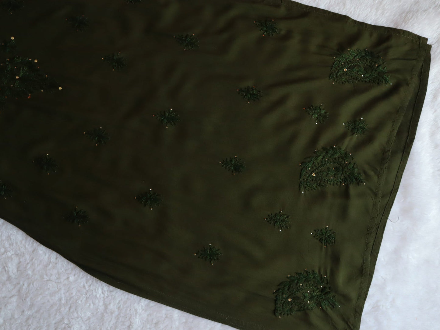 Mirha Moss Green Rayon Sequin embllished Long Kurta