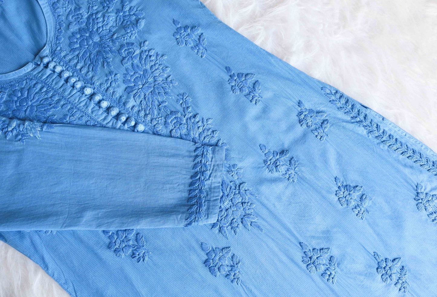 Anouki Sky Blue Rayon Kurta