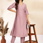 Lavender Chinnon Solid Wrap Kurta Set