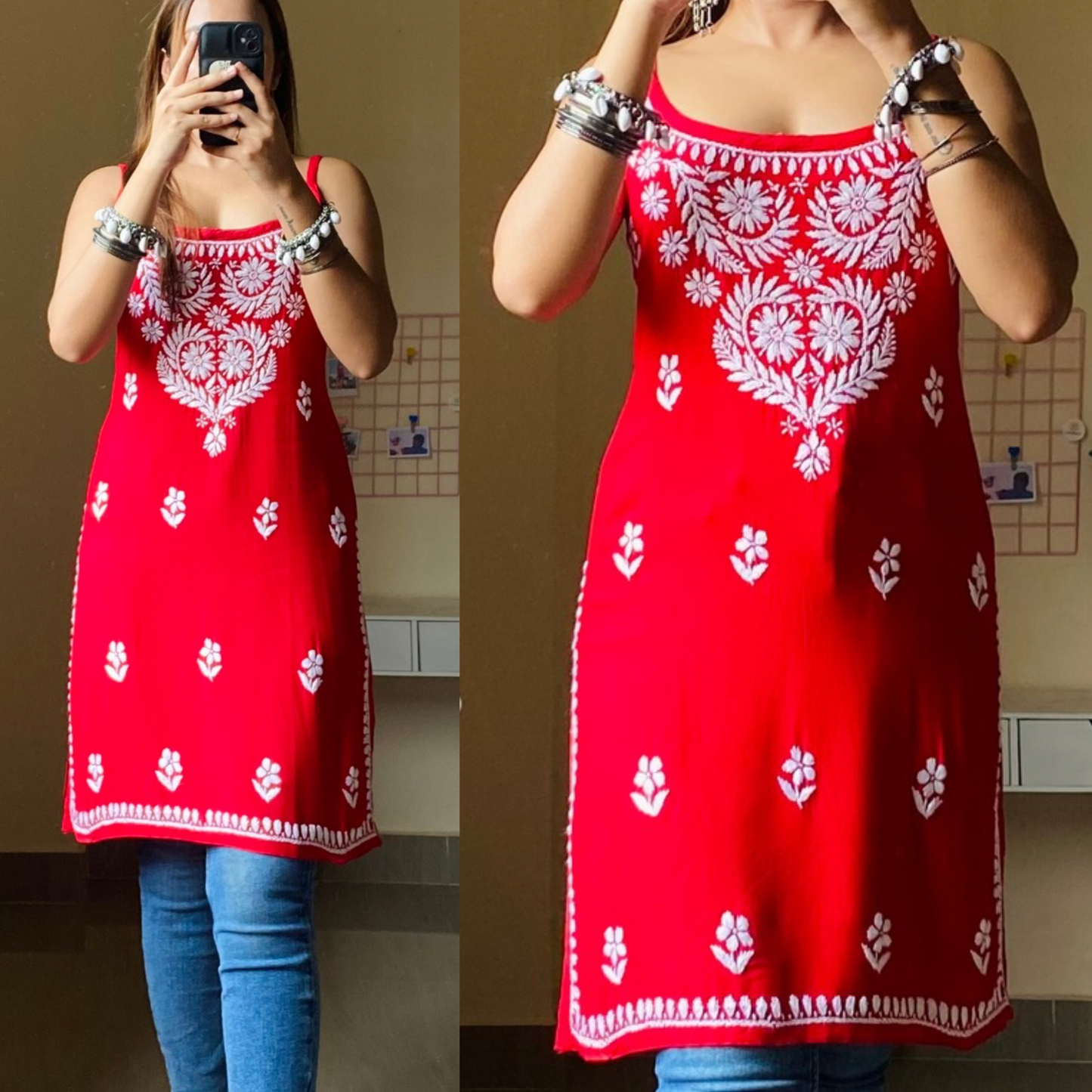 Kalindi Sleeveless Chikankari Kurta