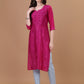 ROOP Rani Pink Pure Chiffon Kurta