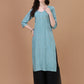 Mirha Slat Greenish Grey Rayon Sequin Embllished Long Kurta