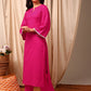 Magenta solid Kurta with Trousers