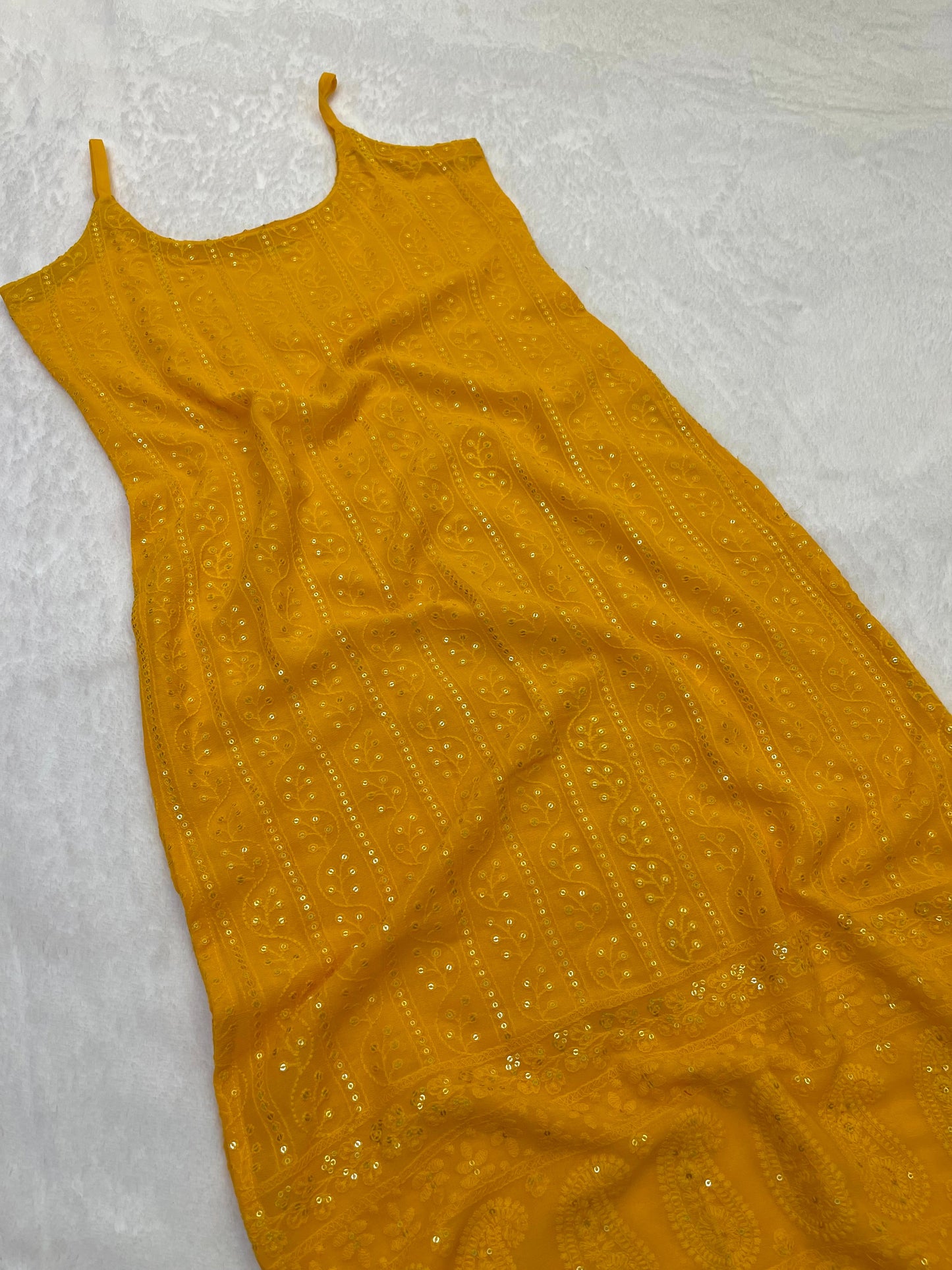 Meera Mustard Yellow Georgette Kurta