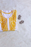 ANTARA White & Yellow Long Rayon kurta