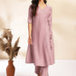 Lavender Chinnon Solid Wrap Kurta Set