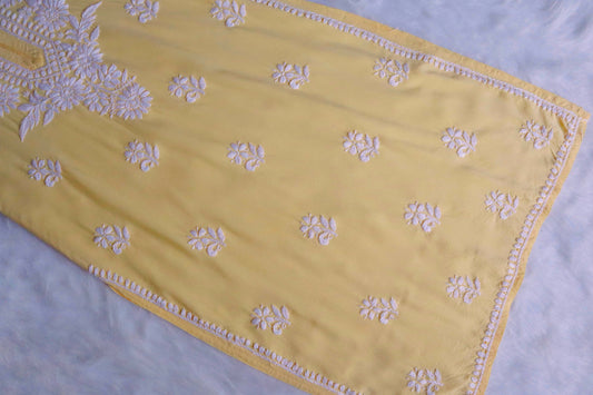 Gulab Pastel Yellow Rayon Kurta Pant set