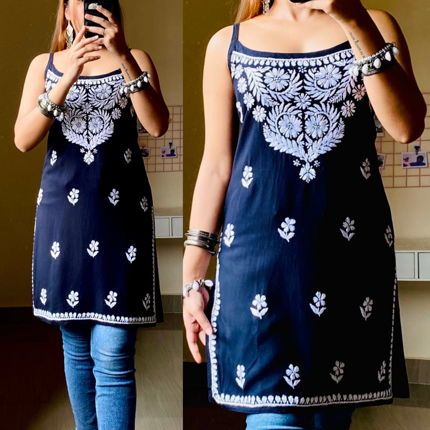 Kalindi Sleeveless Chikankari Kurta