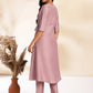 Lavender Chinnon Solid Wrap Kurta Set