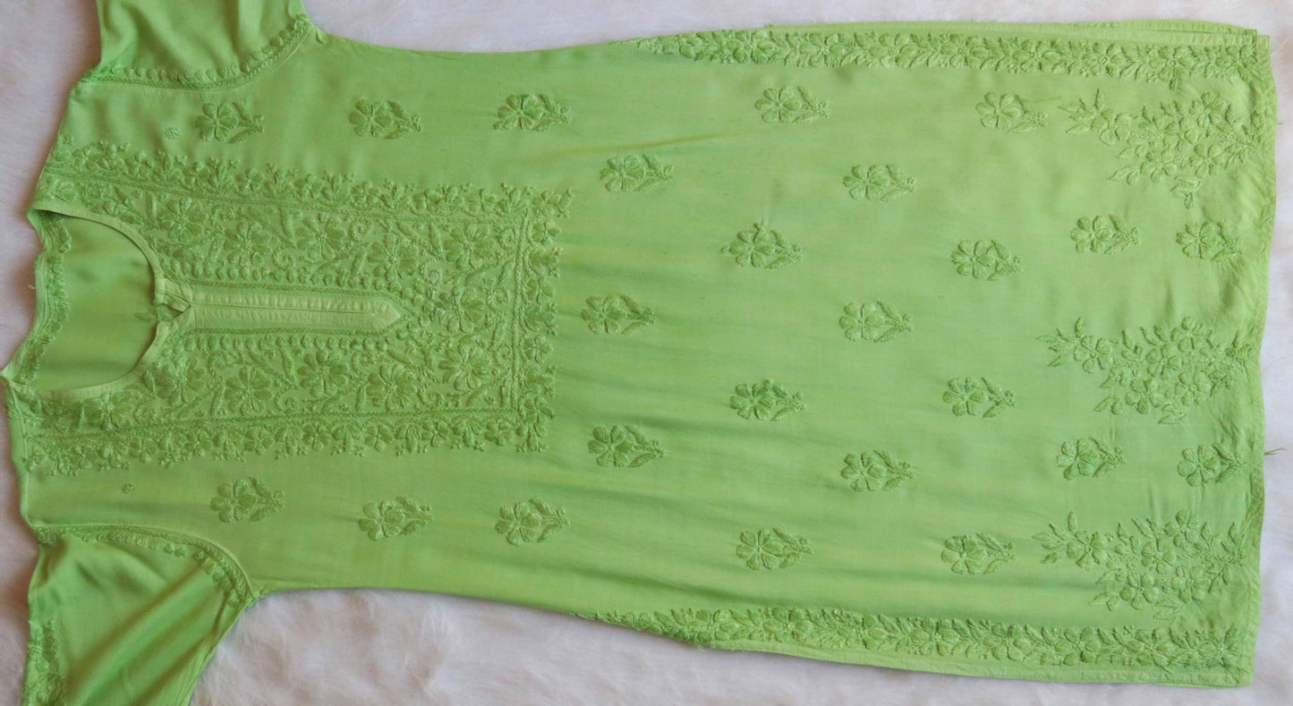 Aayat Lime Green Rayon Kurta Pant set