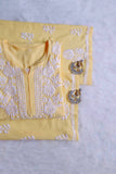 Gulab Pastel Yellow Rayon Kurta Pant set