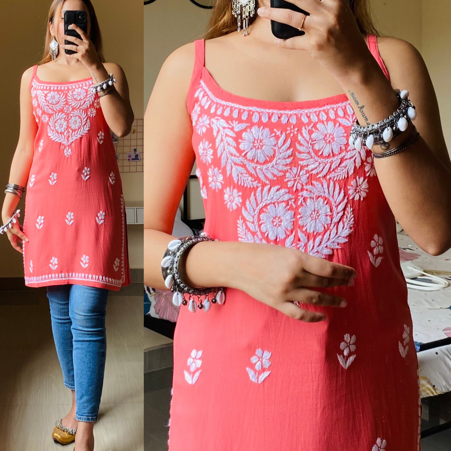 Kalindi Sleeveless Chikankari Kurta