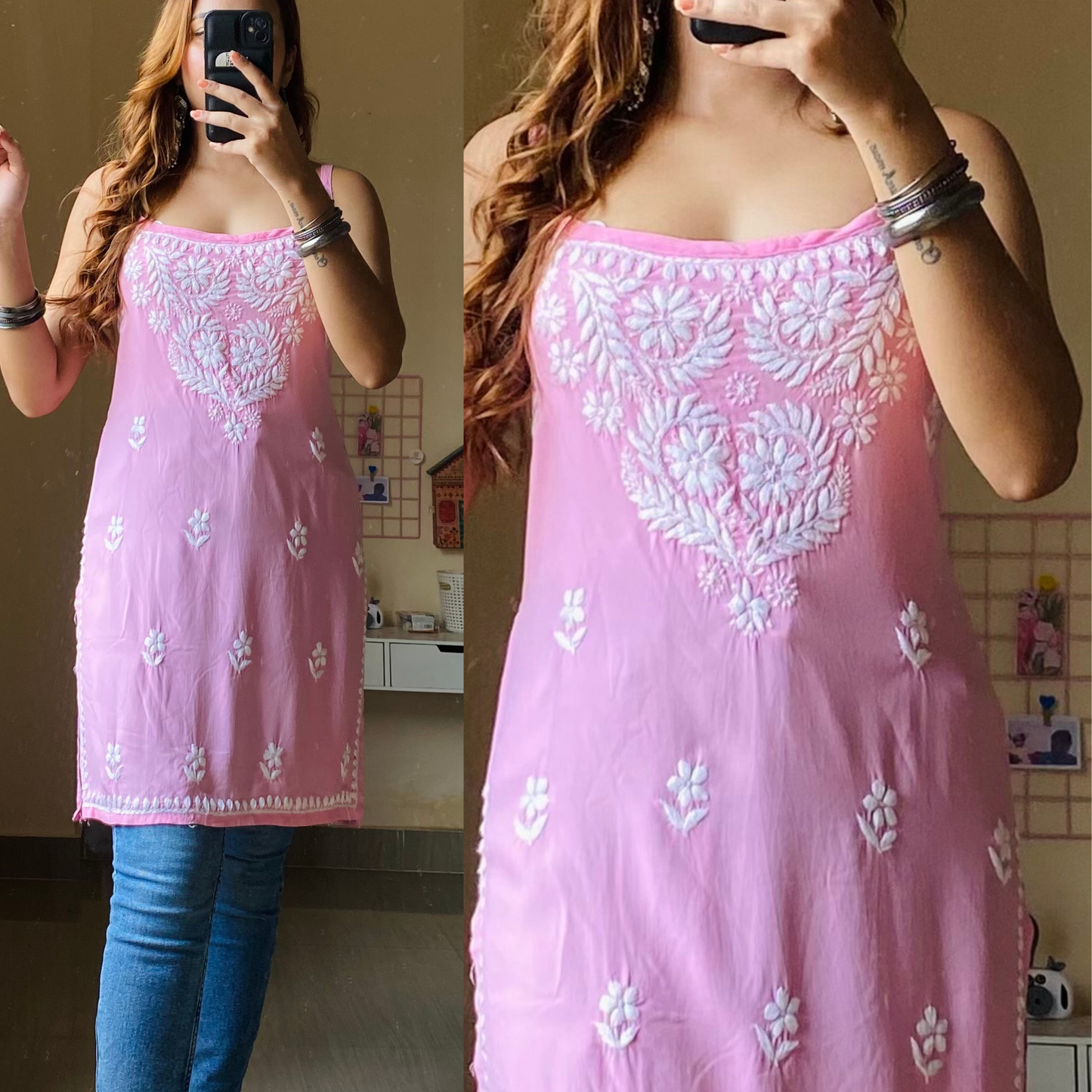 Kalindi Sleeveless Chikankari Kurta