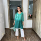 SEHER Sage Green Ombre Short Rayon Kurta