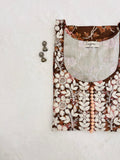 kaveri Brown chikankari straight kurti