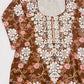 kaveri Brown chikankari straight kurti