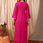 Magenta solid Kurta with Trousers